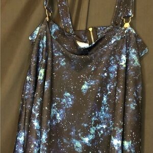 Hot Topic Galaxy Print Overall Size Dress with pockets plus size 1 (14/16)